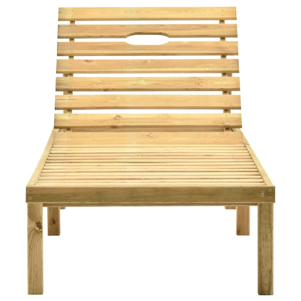 VIDAXL Chaise Longue De Jardin Avec Table Et Coussin Pin Imprégné