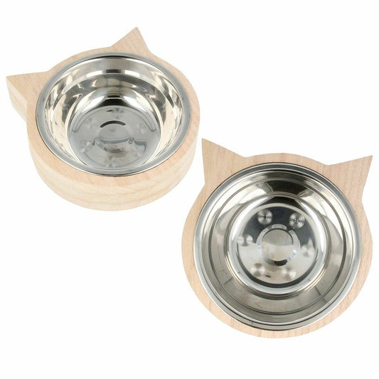  2 Gamelles Inox Tête De Chat à Décorer