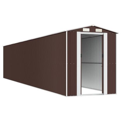 VIDAXL Abri De Jardin Marron Foncé 192x1021x223 Cm Acier Galvanisé