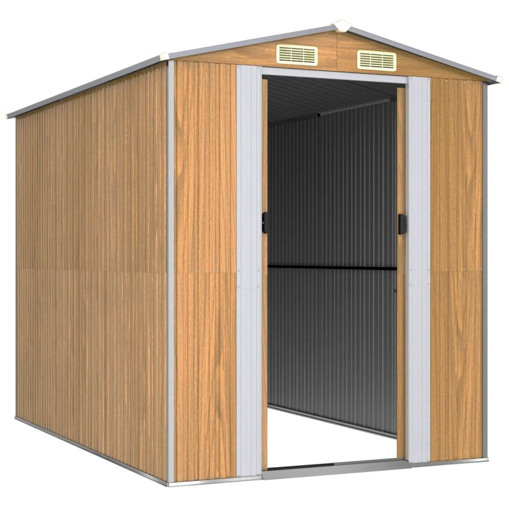 VIDAXL Abri De Jardin Marron Clair 192x274x223 Cm Acier Galvanisé