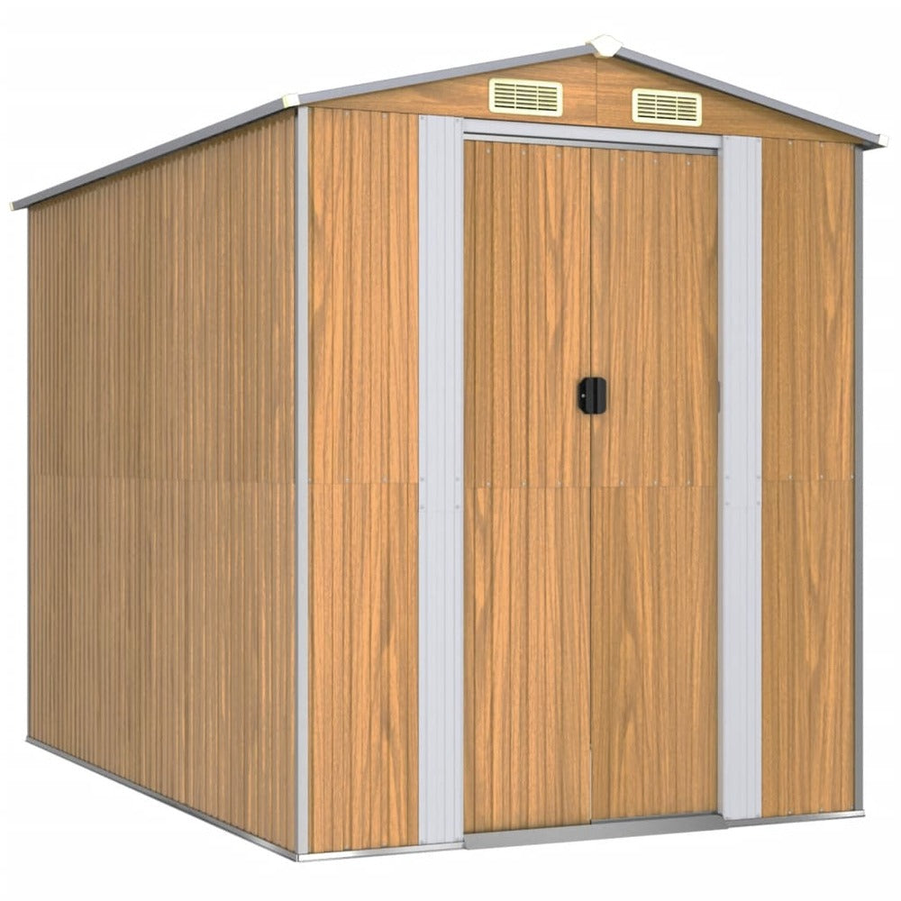 VIDAXL Abri De Jardin Marron Clair 192x274x223 Cm Acier Galvanisé