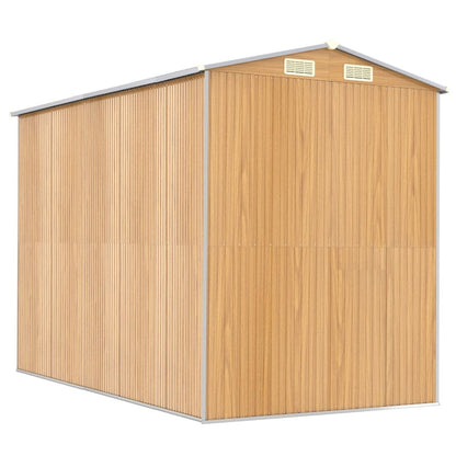 VIDAXL Abri De Jardin Marron Clair 192x274x223 Cm Acier Galvanisé