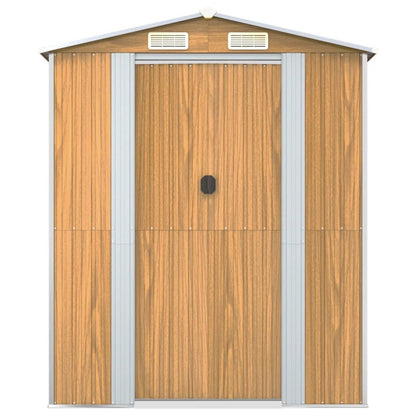 VIDAXL Abri De Jardin Marron Clair 192x274x223 Cm Acier Galvanisé