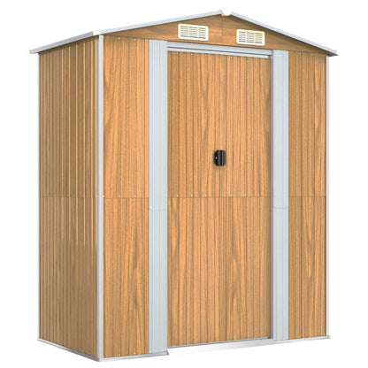 VIDAXL Abri De Jardin Marron Clair 192x108x223 Cm Acier Galvanisé