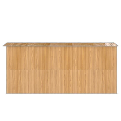 VIDAXL Abri De Jardin Marron Clair 192x440x223 Cm Acier Galvanisé