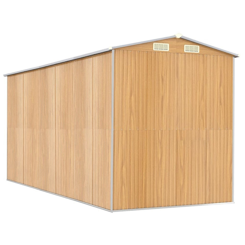 VIDAXL Abri De Jardin Marron Clair 192x440x223 Cm Acier Galvanisé