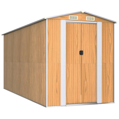 VIDAXL Abri De Jardin Marron Clair 192x440x223 Cm Acier Galvanisé