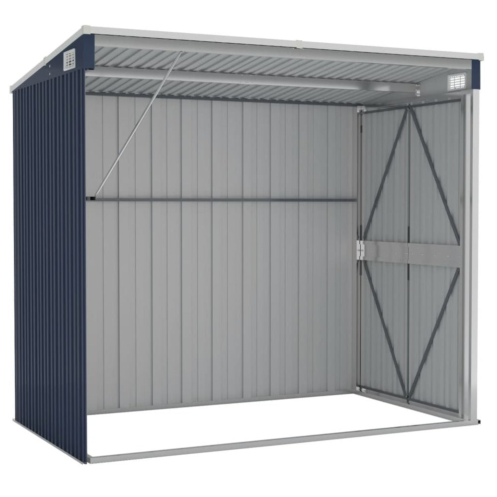 VIDAXL Abri De Jardin Mural Anthracite 118x194x178 Cm Acier