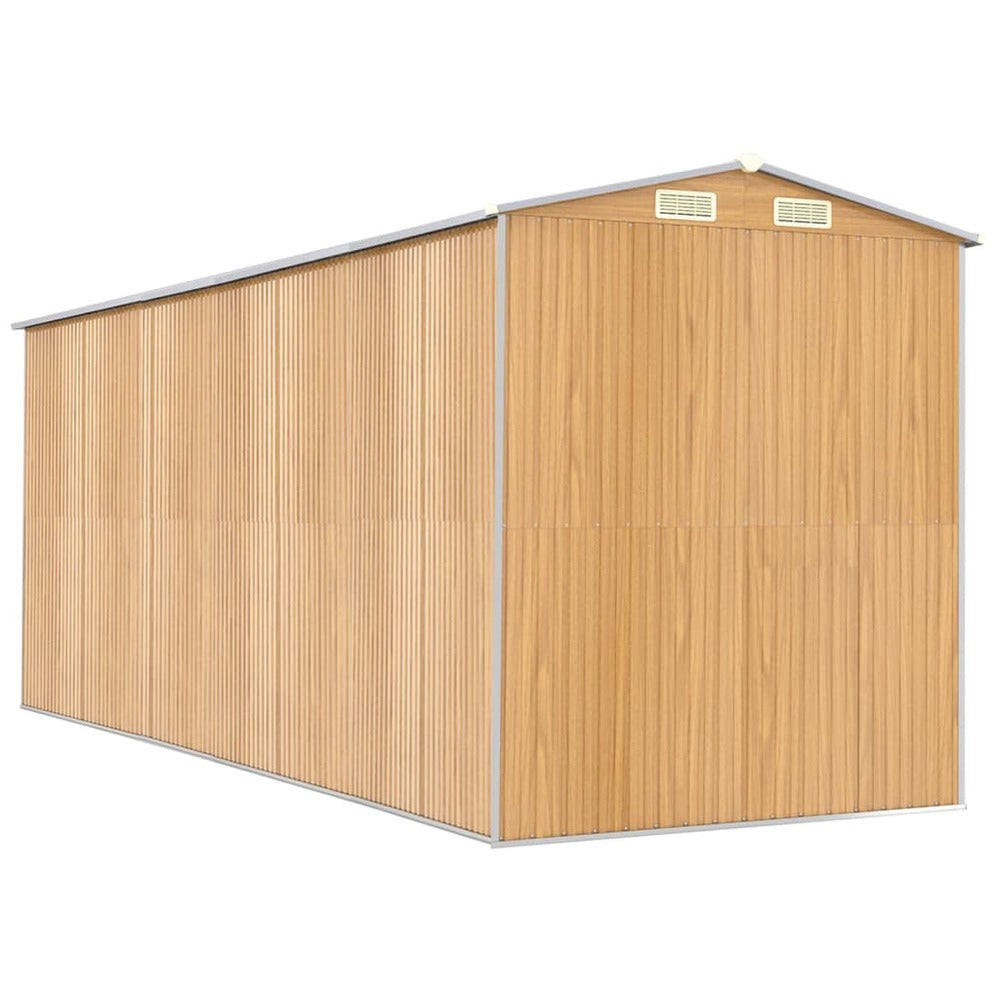 VIDAXL Abri De Jardin Marron Clair 192x523x223 Cm Acier Galvanisé