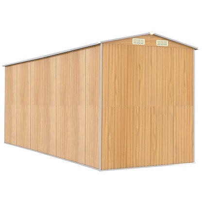 VIDAXL Abri De Jardin Marron Clair 192x523x223 Cm Acier Galvanisé