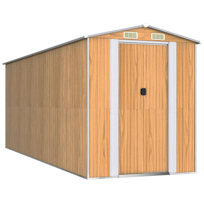 VIDAXL Abri De Jardin Marron Clair 192x523x223 Cm Acier Galvanisé