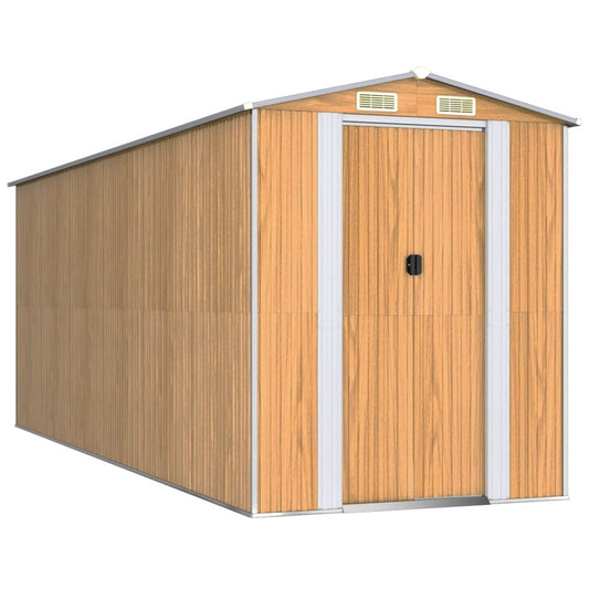 VIDAXL Abri De Jardin Marron Clair 192x523x223 Cm Acier Galvanisé