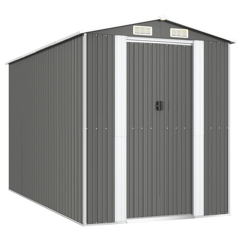 VIDAXL Abri De Jardin Gris Clair 192x357x223 Cm Acier Galvanisé