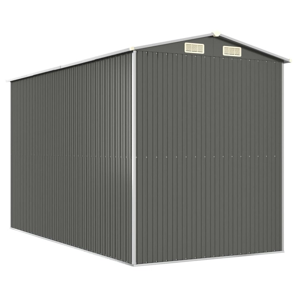 VIDAXL Abri De Jardin Gris Clair 192x357x223 Cm Acier Galvanisé