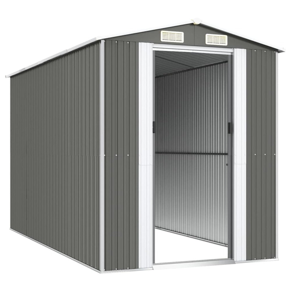 VIDAXL Abri De Jardin Gris Clair 192x357x223 Cm Acier Galvanisé