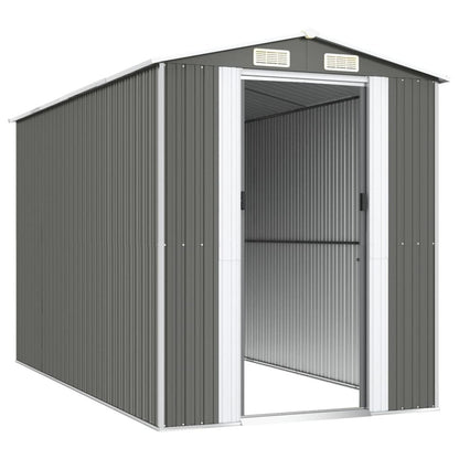 VIDAXL Abri De Jardin Gris Clair 192x357x223 Cm Acier Galvanisé