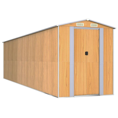 VIDAXL Abri De Jardin Marron Clair 192x772x223 Cm Acier Galvanisé