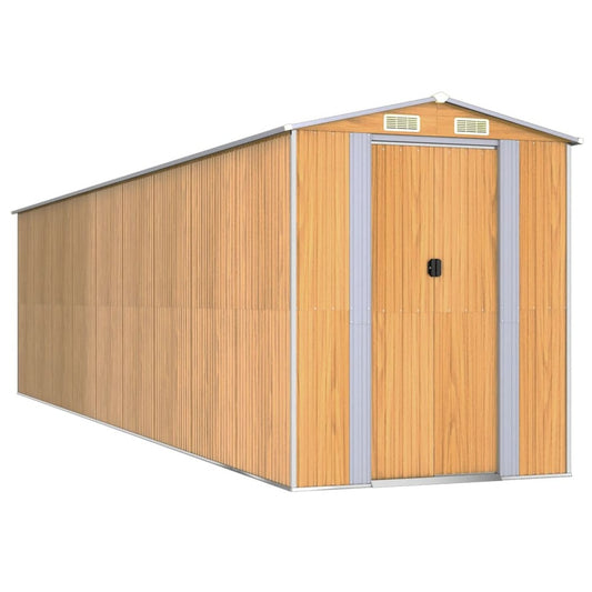 VIDAXL Abri De Jardin Marron Clair 192x772x223 Cm Acier Galvanisé