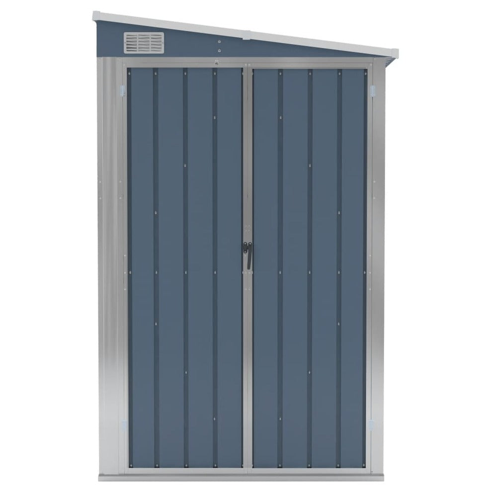 VIDAXL Abri De Jardin Mural Gris 118x194x178 Cm Acier Galvanisé
