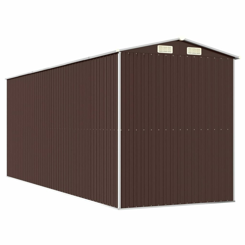 VIDAXL Abri De Jardin Marron Foncé 192x523x223 Cm Acier Galvanisé