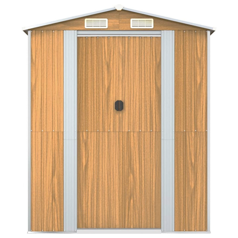 VIDAXL Abri De Jardin Marron Clair 192x606x223 Cm Acier Galvanisé