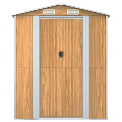 VIDAXL Abri De Jardin Marron Clair 192x606x223 Cm Acier Galvanisé