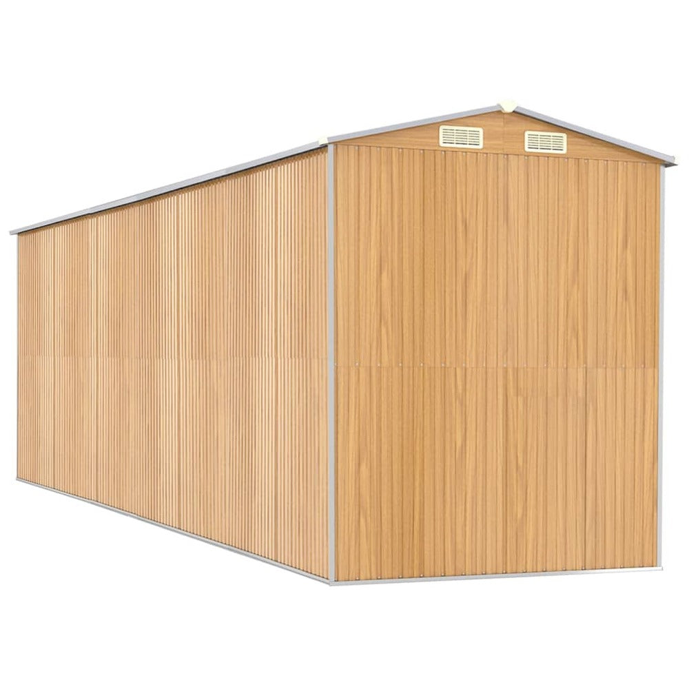 VIDAXL Abri De Jardin Marron Clair 192x606x223 Cm Acier Galvanisé