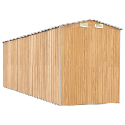 VIDAXL Abri De Jardin Marron Clair 192x606x223 Cm Acier Galvanisé
