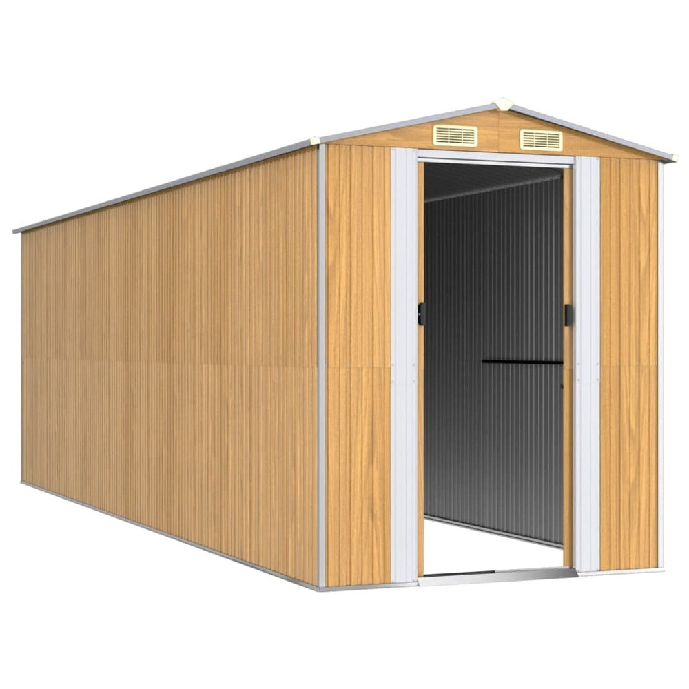 VIDAXL Abri De Jardin Marron Clair 192x606x223 Cm Acier Galvanisé