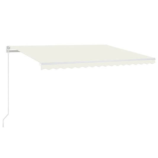 VIDAXL Auvent Manuel Rétractable Avec Led 450x350 Cm Crème