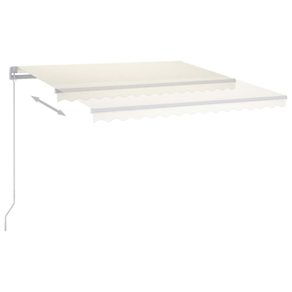 VIDAXL Auvent Manuel Rétractable Avec Led 450x350 Cm Crème