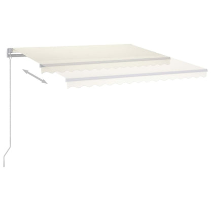 VIDAXL Auvent Manuel Rétractable Avec Led 450x350 Cm Crème