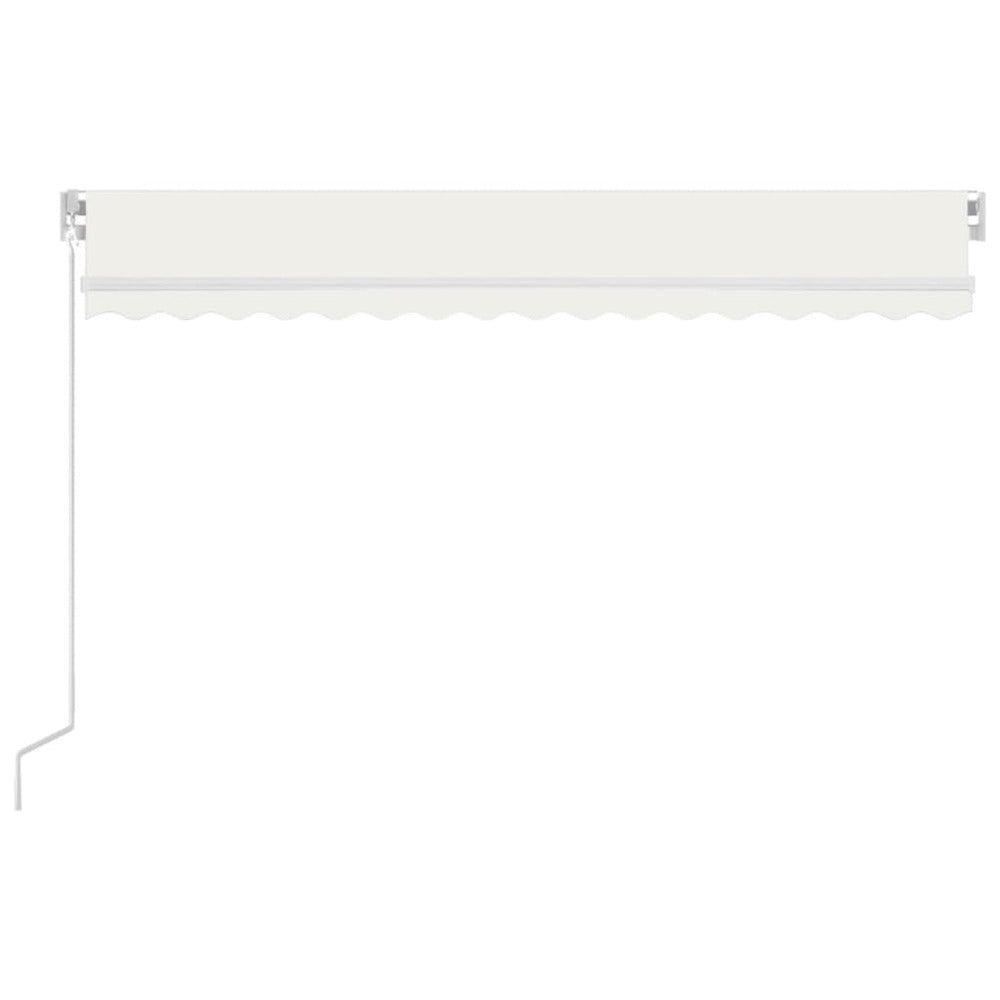 VIDAXL Auvent Manuel Rétractable Avec Led 450x350 Cm Crème