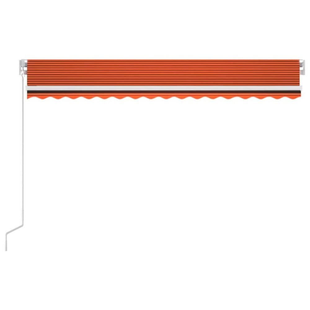 VIDAXL Auvent Automatique Capteur De Vent Led 400x350 Cm Orange Marron