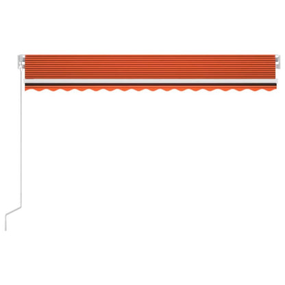 VIDAXL Auvent Automatique Capteur De Vent Led 400x350 Cm Orange Marron