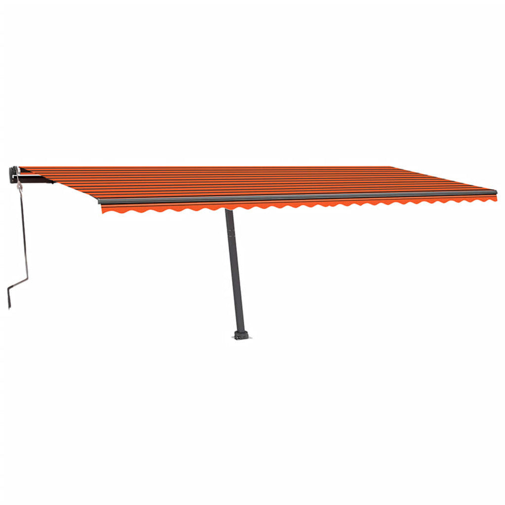 VIDAXL Auvent Manuel Rétractable Avec Led 600x350 Cm Orange Et Marron
