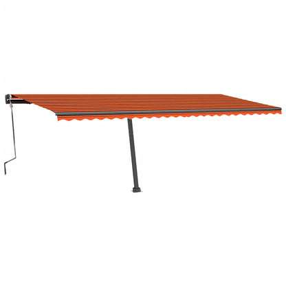 VIDAXL Auvent Manuel Rétractable Avec Led 600x350 Cm Orange Et Marron