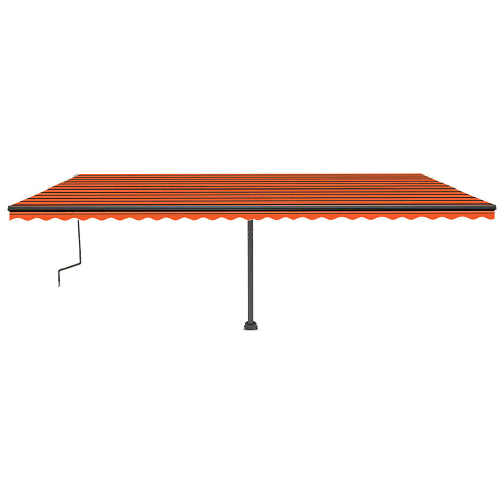 VIDAXL Auvent Manuel Rétractable Avec Led 600x350 Cm Orange Et Marron