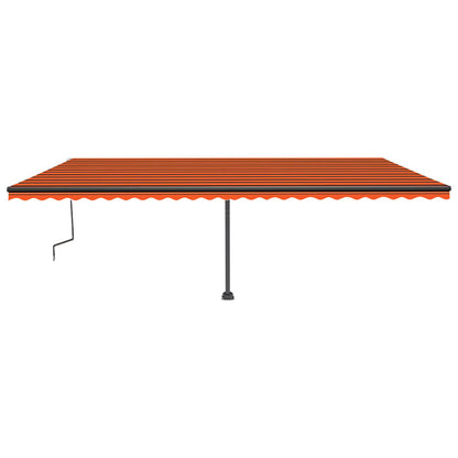 VIDAXL Auvent Manuel Rétractable Avec Led 600x350 Cm Orange Et Marron