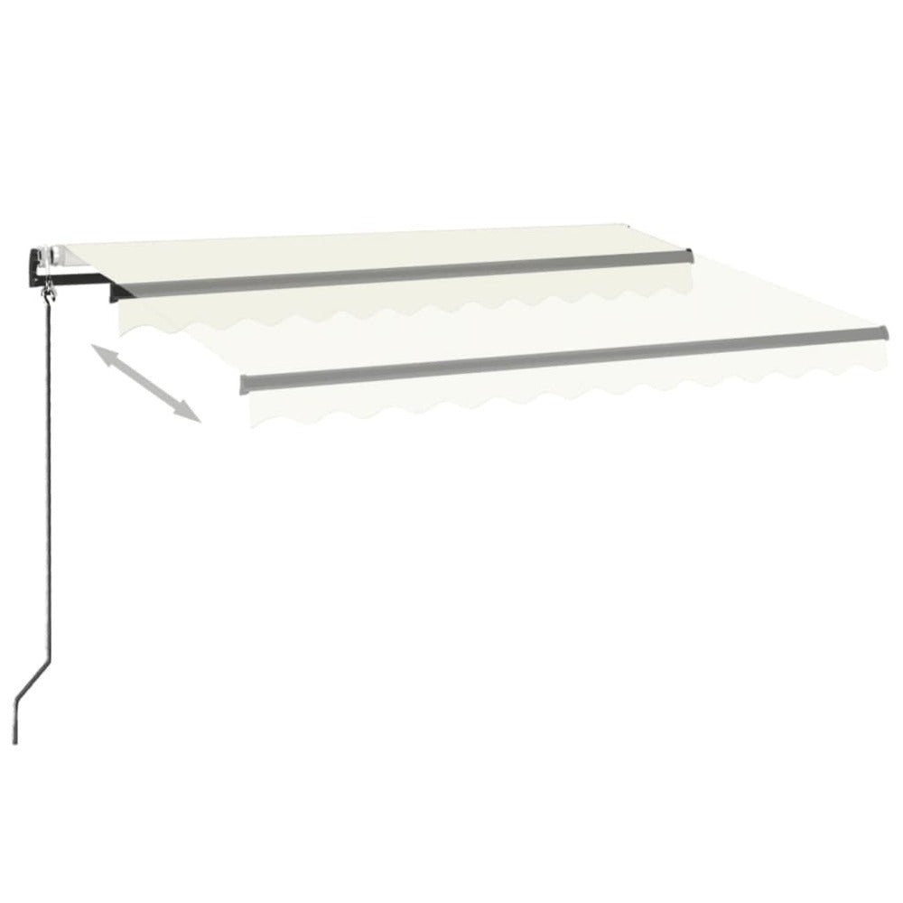 VIDAXL Auvent Automatique Avec Capteur De Vent Et Led 350x250 Cm Crème