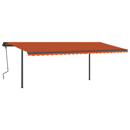VIDAXL Auvent Manuel Rétractable Avec Led 6x3,5 M Orange Et Marron