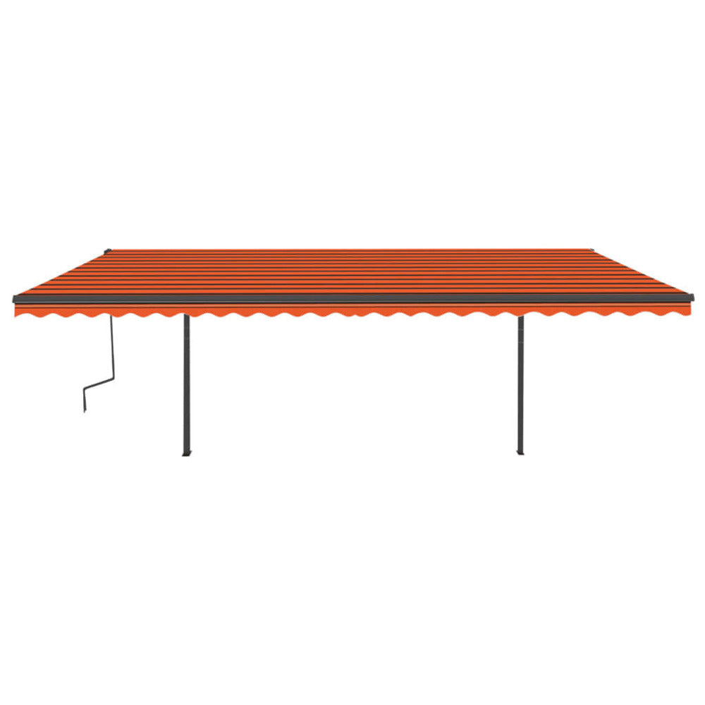 VIDAXL Auvent Manuel Rétractable Avec Led 6x3,5 M Orange Et Marron