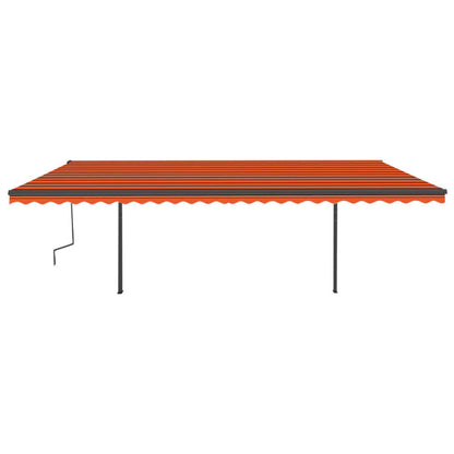 VIDAXL Auvent Manuel Rétractable Avec Led 6x3,5 M Orange Et Marron
