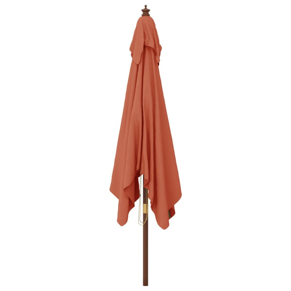 VIDAXL Parasol De Jardin Avec Mât En Bois Terre Cuite 300x300x273 Cm
