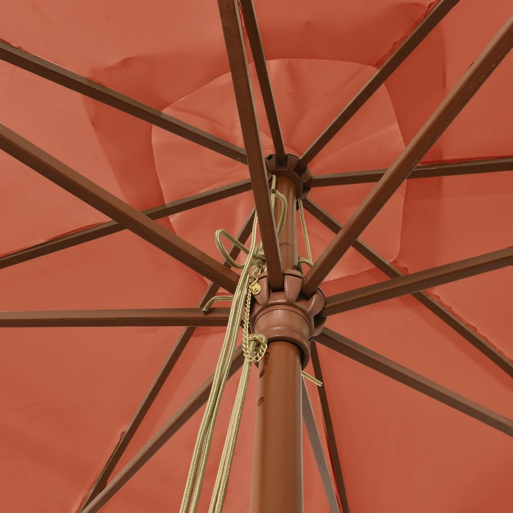 VIDAXL Parasol De Jardin Avec Mât En Bois Terre Cuite 300x300x273 Cm