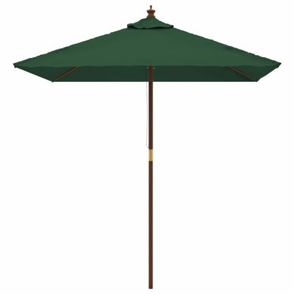 VIDAXL Parasol De Jardin Avec Mât En Bois Vert 198x198x231 Cm