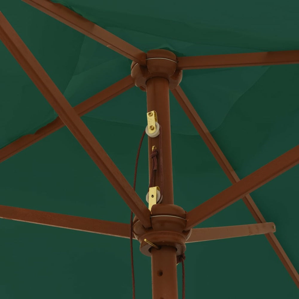 VIDAXL Parasol De Jardin Avec Mât En Bois Vert 198x198x231 Cm