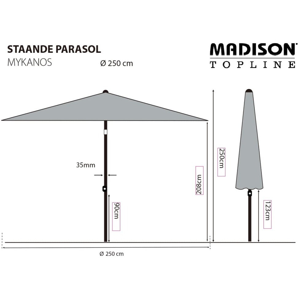 Madison Parasol Mykanos 250 Cm écru