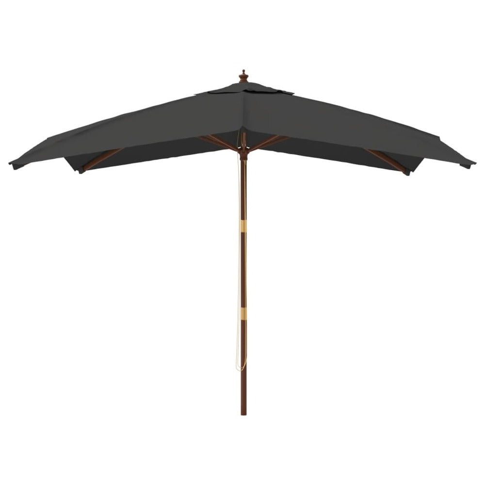 VIDAXL Parasol De Jardin Avec Mât En Bois Anthracite 300x300x273 Cm