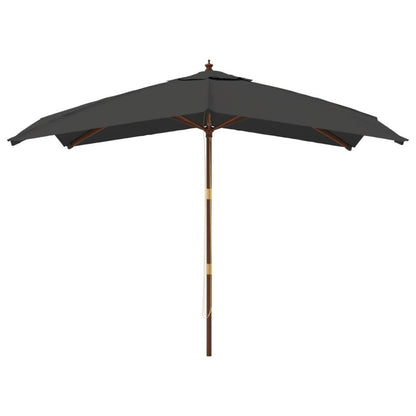 VIDAXL Parasol De Jardin Avec Mât En Bois Anthracite 300x300x273 Cm